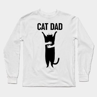 Best Cat Dad Ever Cute Funny Retro Cat Dad Men Father's Day Long Sleeve T-Shirt